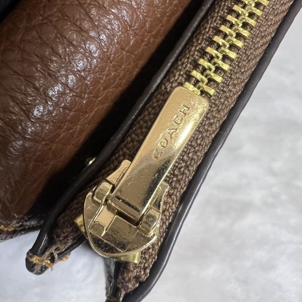 COACH 經典LOGO卡袋皮夾棕色 