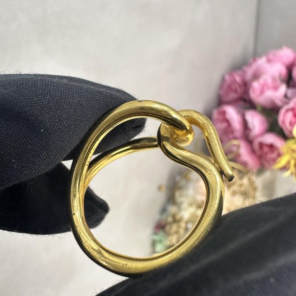 Hermes 中古金色扭結絲巾環絲巾扣 