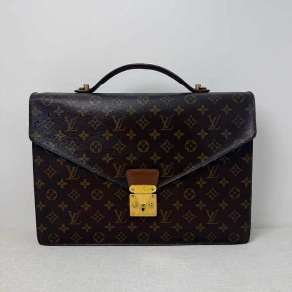 Louis Vuitton 紅皮老花 手提公事包 
