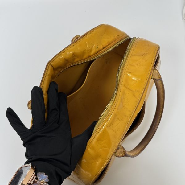 Louis Vuitton路易威登 芥末黃漆皮系列 手提包 