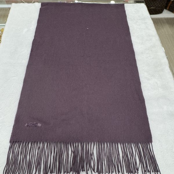 Chloé 紫羅蘭色刺繡logo 羊絨圍巾 