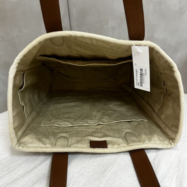 Hermès 帆布皮革手提袋 