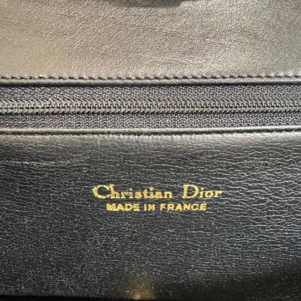 Dior 立體CD 黑色皮革斜背包 