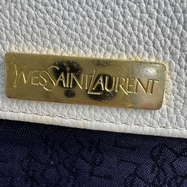Saint Laurent (YSL) 復古白色皮革肩背包 腋下包 