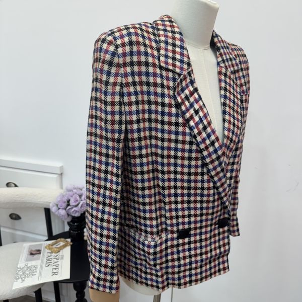 Dior 復古格紋西裝外套 