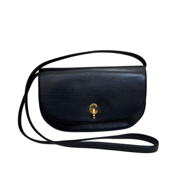 Dior 立體CD 黑色皮革斜背包 