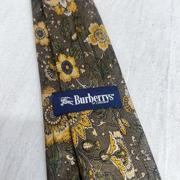 Burberry 花朵葉子領帶（中古） 