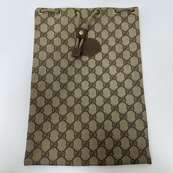 Gucci 古馳 復古 GG Supreme 抽繩手拿包/束口袋 