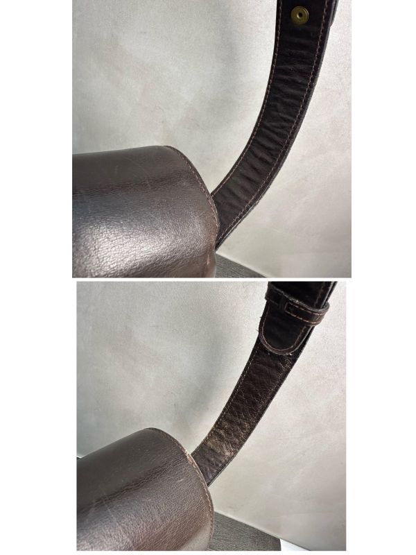 Gucci 馬銜扣 (Horsebit) 復古棕色皮革單肩包* 