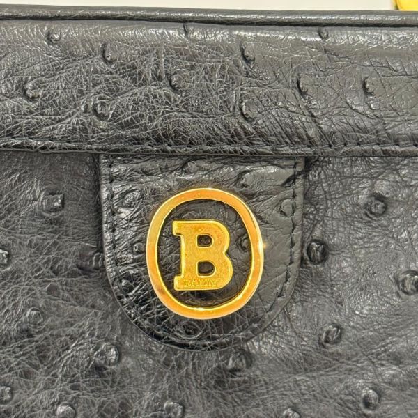 BALLY 鴕鳥皮手提化妝包 