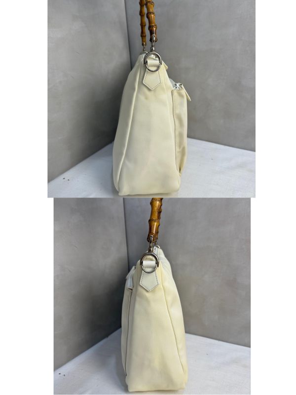 Gucci 米白竹節手提肩背包 