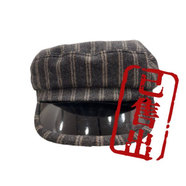 Chanel 條紋 銀色金屬小logo 報童帽 