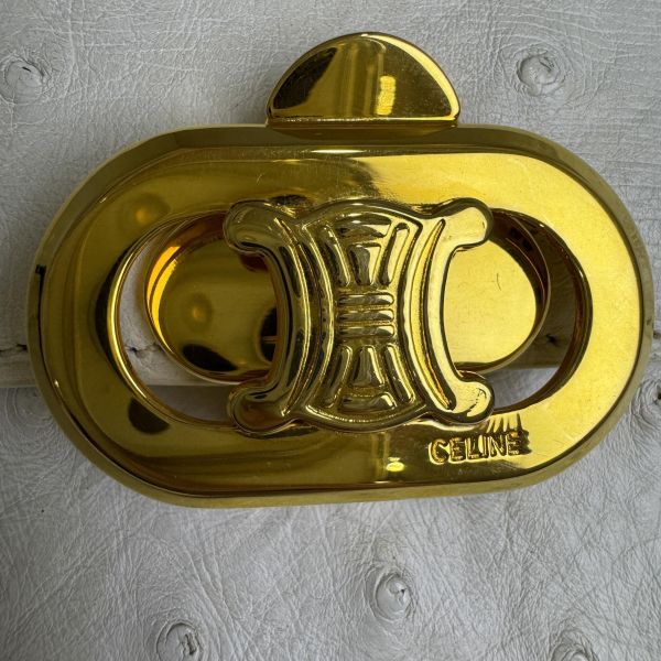 celine 鴕鳥皮古董單肩包 