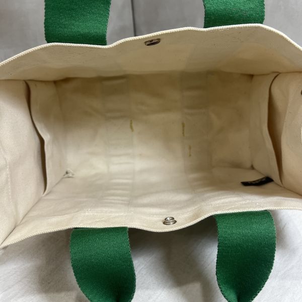 Hermès 帆布青蘋果綠手提包 