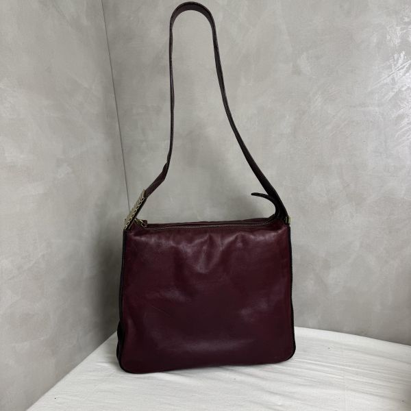 Celine 酒紅色單肩包 