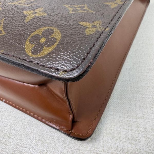 Louis Vuitton 紅皮老花 手提公事包 