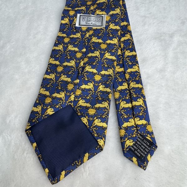 Versus 藍老虎圖紋 領帶（中古） 