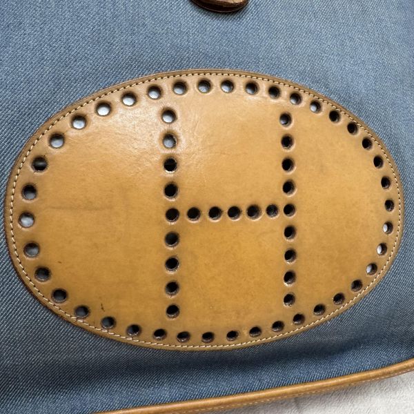 Hermès  Evelyne牛仔帆布包 