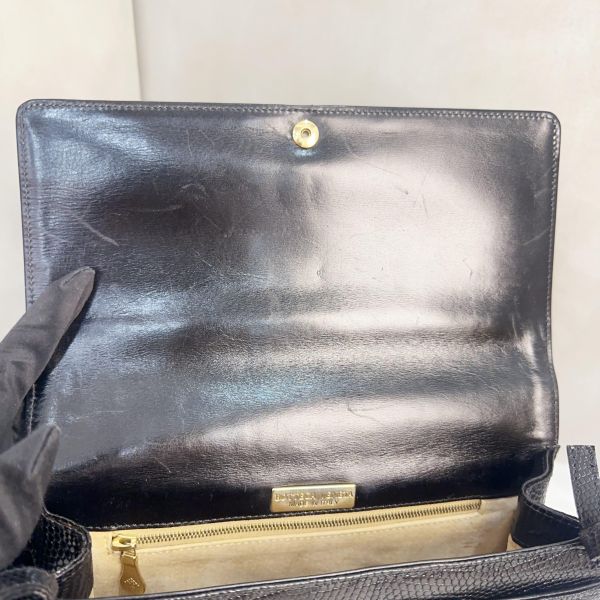 Bottega Veneta 黑色蜥蜴皮晚宴包 
