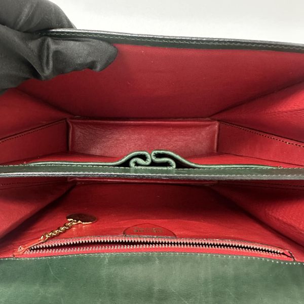 Celine Vintage 綠色蜥蜴皮手提包 