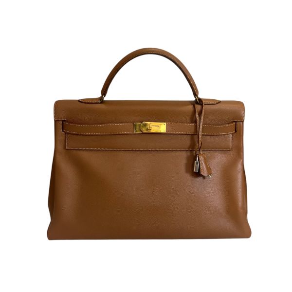Hermès Kelly 凱莉包 35 金棕金扣 