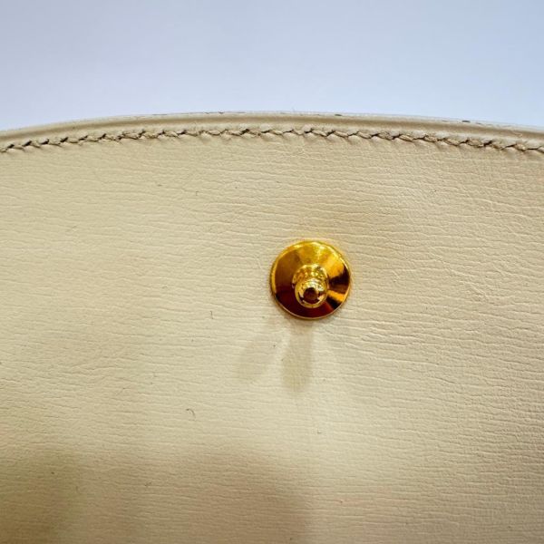 HERMES 奶白色牛皮鎖頭手拿包 