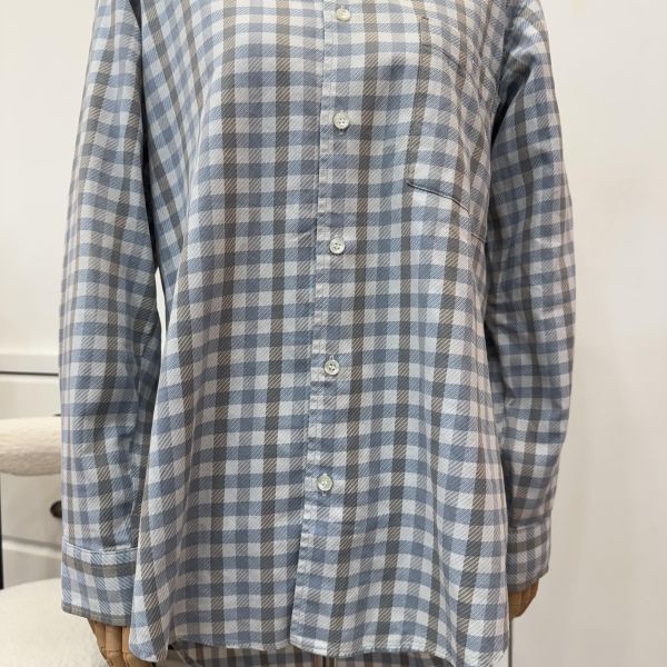 Dior 藍灰格紋襯衫 