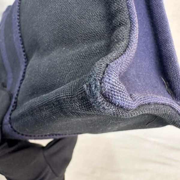 Hermès 中古紫拼黑小號帆布手袋 