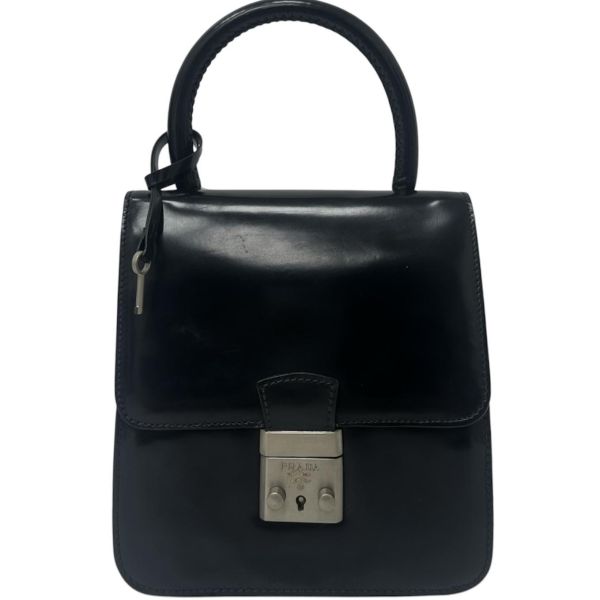 PRADA 黑色皮革手提包 
