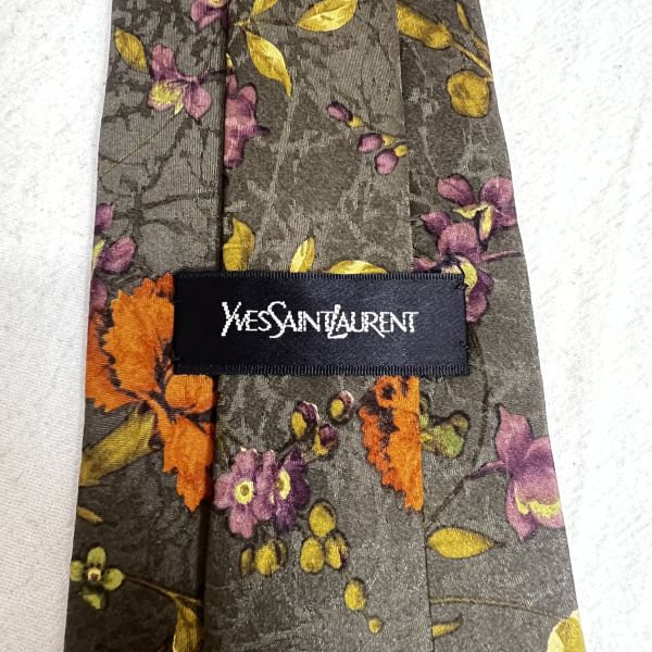YSL 花卉圖案領帶（中古） 