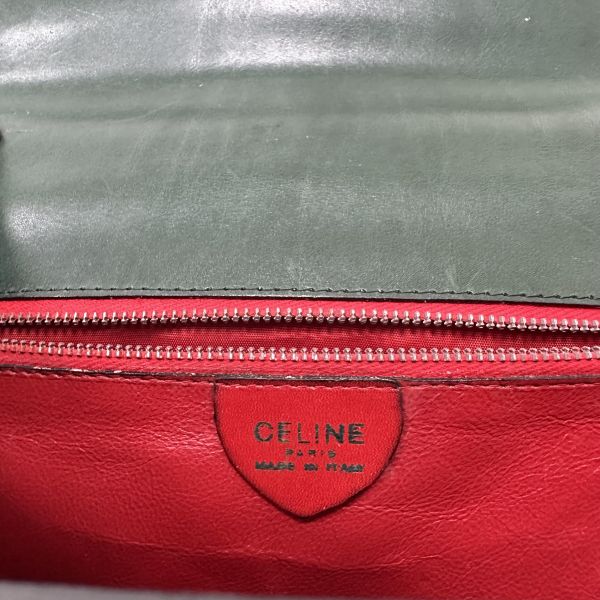 Celine Vintage 綠色蜥蜴皮手提包 