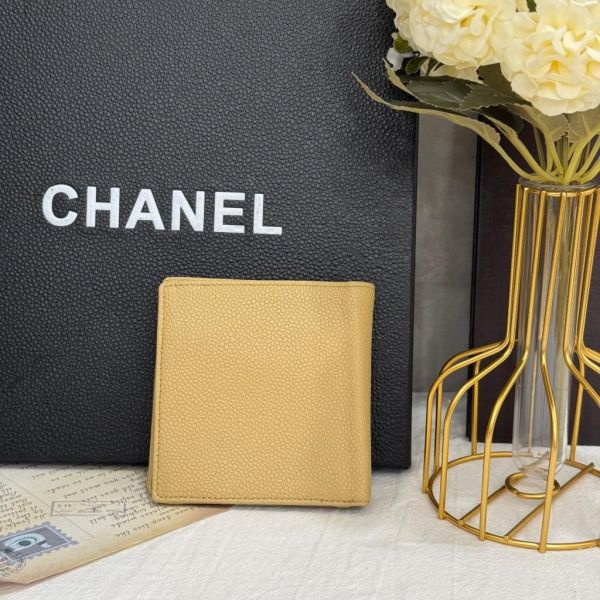 Chanel 奶茶色短夾 