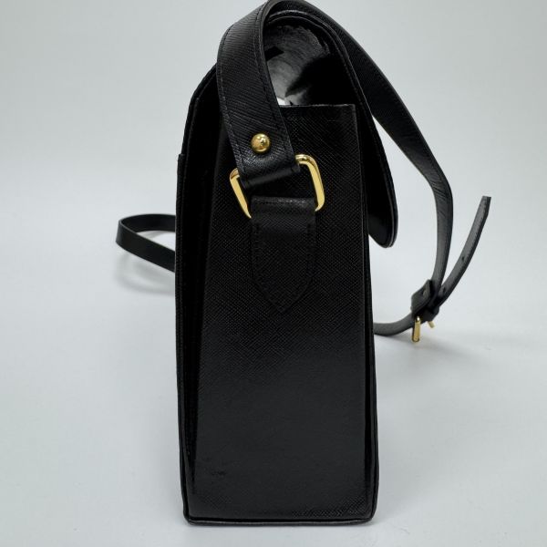 YSL 黑色鱷魚皮 斜挎包 