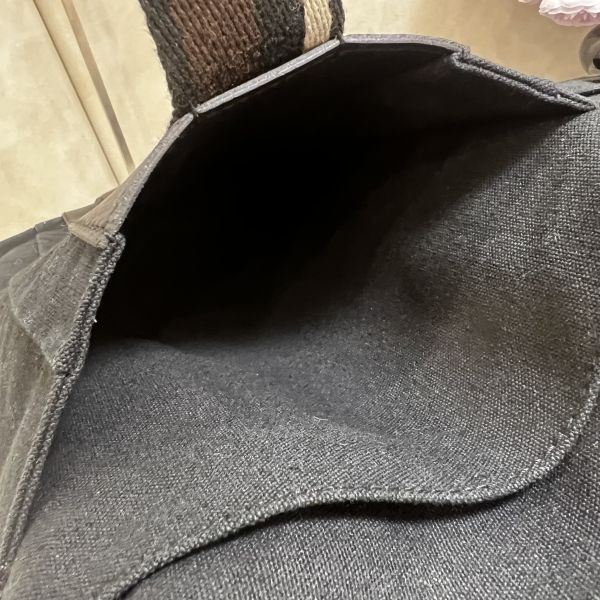 Hermès 愛馬仕 帆布拼皮購物包 