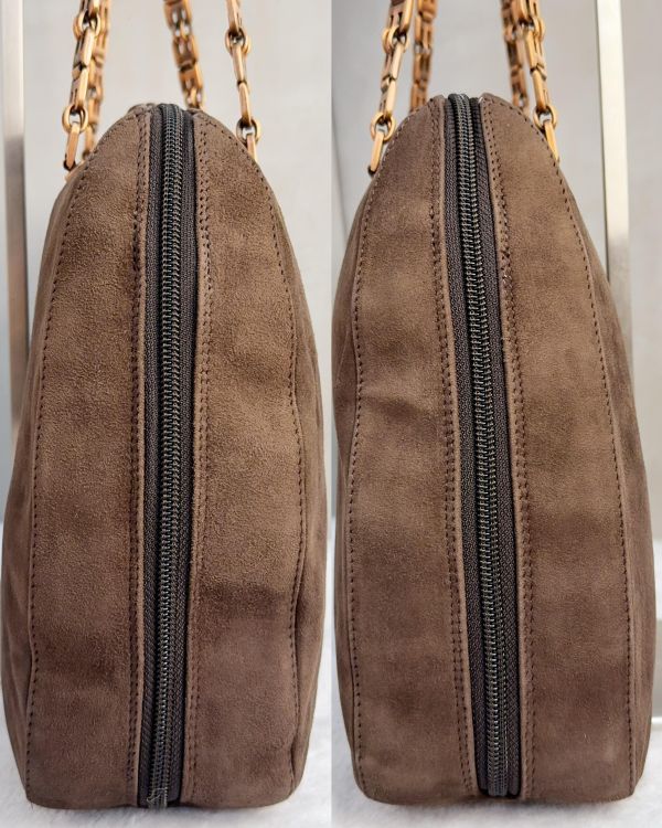 Bally 麂皮金色鏈條肩背包 
