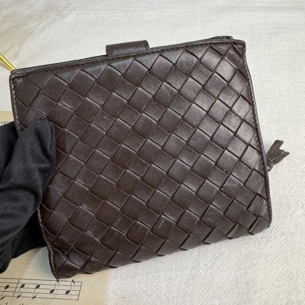 Bottega Veneta Intrecciato 編織黑色羊皮錢包 