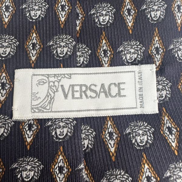 VERSACE 經典美杜莎菱格領帶 領結 絲綢（中古） 