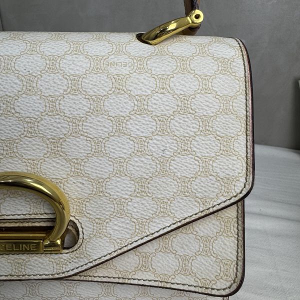 Celine 白色老花雙子星手提包 