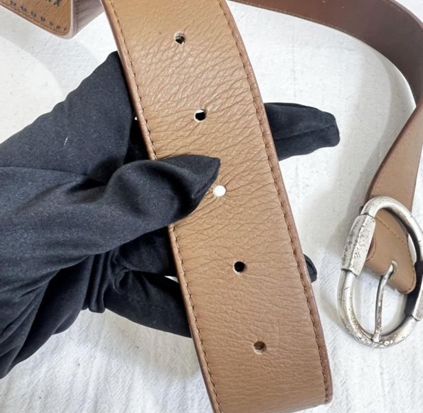 BOTTEGA VENETA 咖色皮革皮帶 