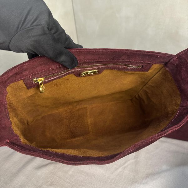 Fendi Zucca 深紅斜肩包 