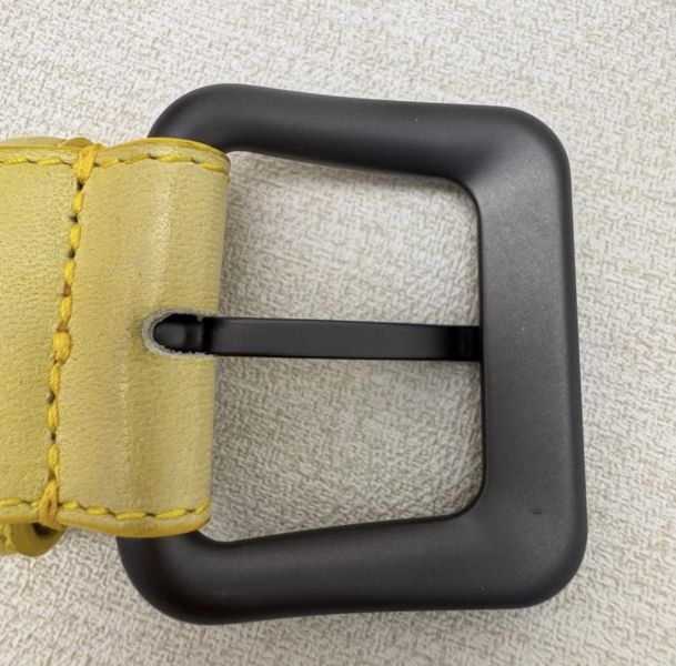 Bottega Venetia 黃 編織銀頭 皮帶 腰帶 