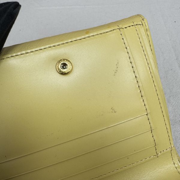 Versace 黃色鴕鳥皮錢包 