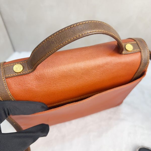 Loewe復古拼色兩用手提 肩背包 