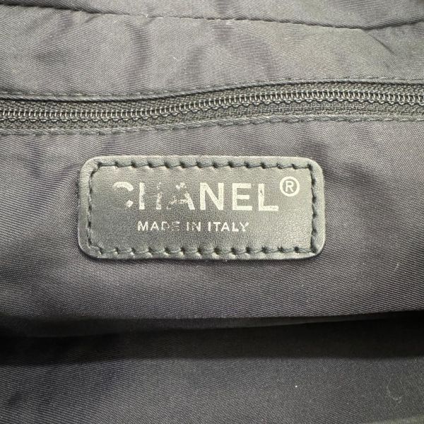Chanel 黑色布面冰格拼皮棍 