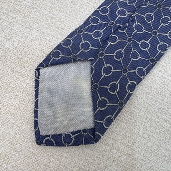 Hermes 藍 領帶 領結 絲綢（中古） 