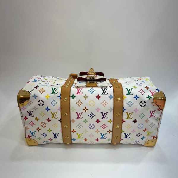 LV 村上隆白三彩 keepall 45 旅行包 
