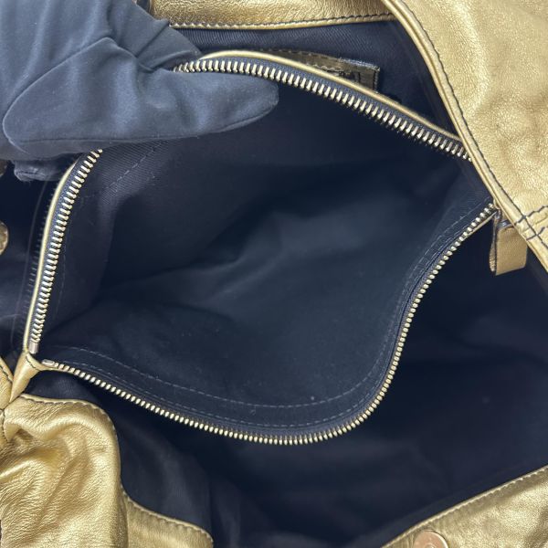 Valentino Nuage Bow 系列金色皮革超大肩背包 