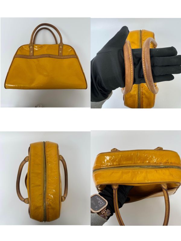 Louis Vuitton路易威登 芥末黃漆皮系列 手提包 