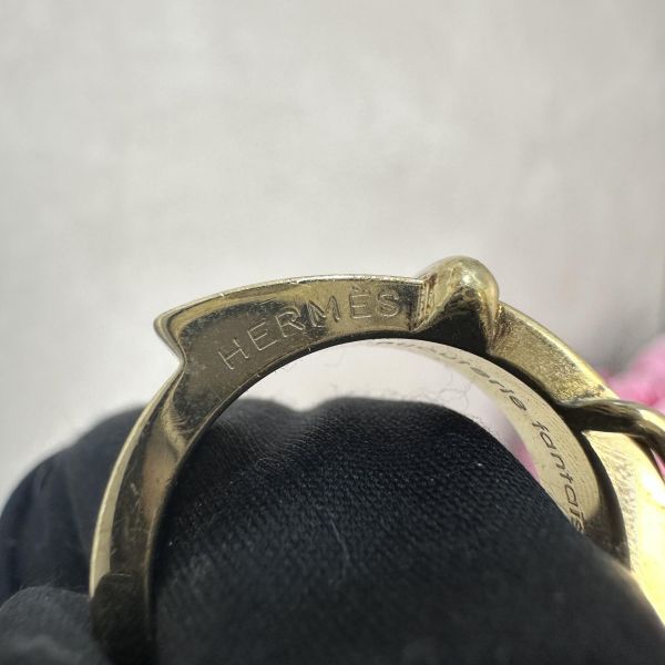 Hermes 中古 淡金色腰帶絲巾環 