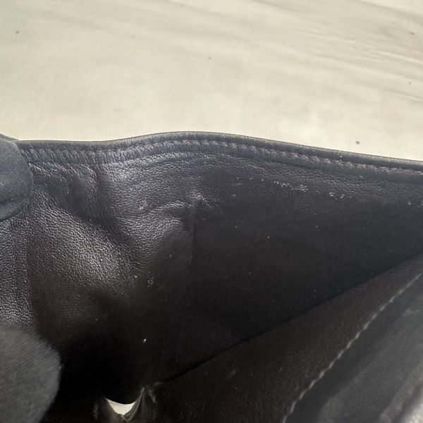 Gucci 中古 咖啡老花拼接皮革短夾 